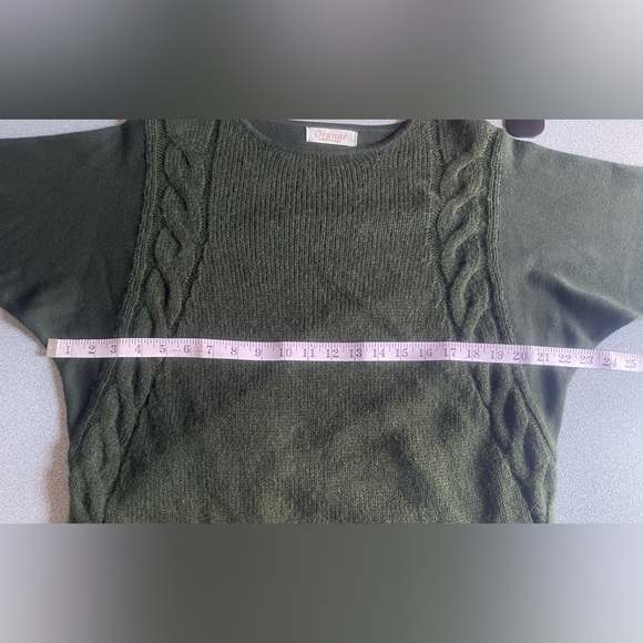 Orange Fashion Village Dark Green Wool Blend Pullover Sweater - Picture 10 of 13